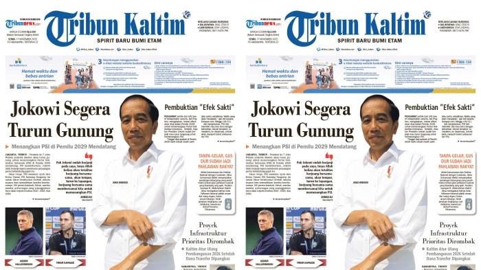 PEMILU 2029 - Presiden ke-7 Joko Widodo (Jokowi) disebut akan turun gunung untuk memenangkan Partai Solidaritas Indonesia (PSI) di Pemilu 2029 mendatang. (TRIBUN KALTIM)