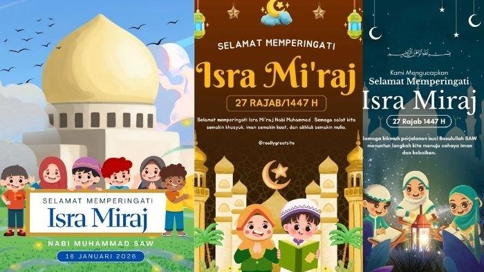 BACKGROUND ISRA MIRAJ - Ilustrasi background Isra Miraj 2026 bentuk kartun. Download background tersebut dan cetak untuk acara di masjid atau sekolah