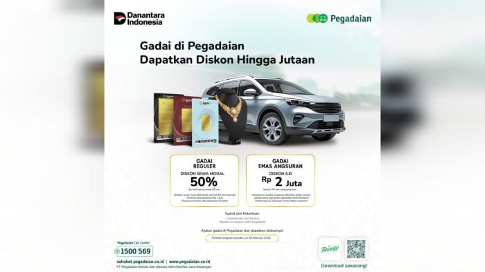 Pegadaian juga memberikan promo Gadai Reguler berupa diskon sewa modal hingga 50?ri tarif sewa modal 60 hari