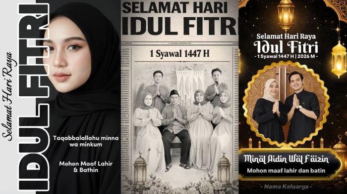 TEMPLATE CAPCUT - Tampilan template atau twibbon video tema Idul Fitri 2026 di aplikasi CapCut, bisa dipakai untuk beri ucapan di medsos