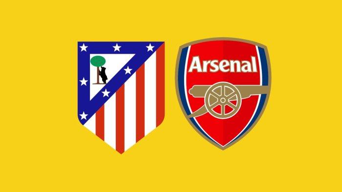 LIGA CHAMPIONS - Kolase logo Atletico Madrid dan Arsenal. Prediksi skor Atletico Madrid vs Arsenal di semifinal UCL dan susunan pemain