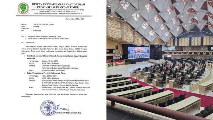 HAK ANGKET DPRD – Ilustrasi Rapat paripurna. DPRD Kaltim. Surat terkait rapat maraton Pimpinan dewan dan Ketua Fraksi di Jakarta konsultasi ke Kemendagri terkait hak angket direspons Akademisi Unmul, Herdiansyah Hamzah dan politisi PDI Perjuangan, Didik Agung Eko Wahono yang juga anggota DPRD Kaltim. 
