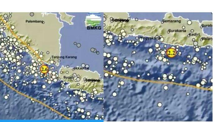 GEMPA HARI INI - Gempa pagi hari ini terjadi di Tanggamus, Lampung dan Pacitan, Jawa Timur, Selasa (2/6/2026). (X/@InfoBMKG)