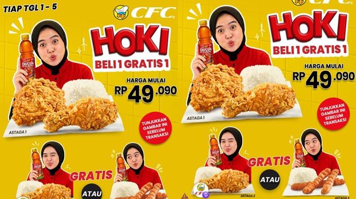  PROMO CFC - Promo CFC. Paket Beli 1 Gratis 1, Makan kenyang berdua mulai Rp 49 Ribuan. (Instagram@cfcindonesia_official)