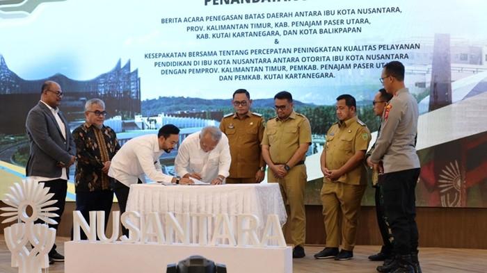 Pemkab Kukar Dan OIKN Lakukan Penandatangan Penegasan Batas Wilayah Delineasi Ibu Kota Nusantara 