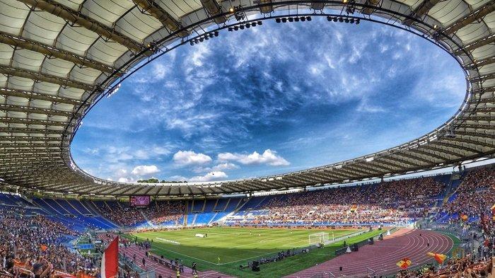 STADION OLIMPICO - Tangkap layar Stadion Olimpico di Roma, Italia yang menjadi markas dua tim elite Liga Italia Serie A, Lazio dan AS Roma.