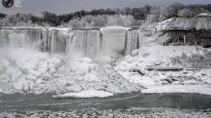 Suhu Ekstrem di Amerika Serikat Lebih Dingin dari Antartika, Air Terjun Niagara sampai Membeku