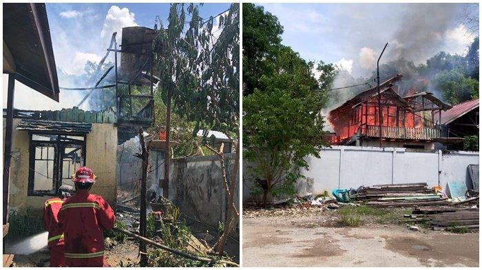 BREAKING NEWS Kebakaran di Desa Tepian Batang, Paser, Ditinggal Pemiliknya, Rumah Hangus Terbakar