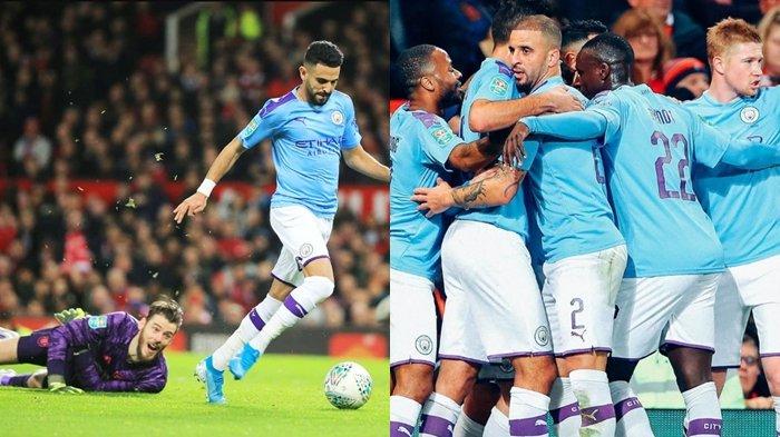 Video Cuplikan Gol Man City Benamkan Man United di Old Trafford, Riyad Mahrez Gocek David de Gea