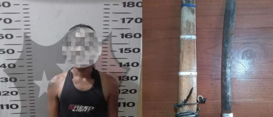 Seorang Pria di Muara Kaman Kutai Kartanegara Dimankan Polisi Usai Ancam Teman Pakai Sajam