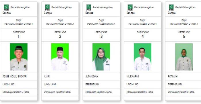 Daftar Nama Caleg Sementara PKB untuk DPRD PPU Dapil Penajam Paser Utara 1, 2, 3 Lengkap Foto DCS