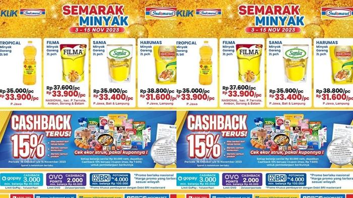 Katalog Promo Indomaret Hari ini Senin 6 November 2023, Minyak Goreng 2 Liter hanya Rp 31.600