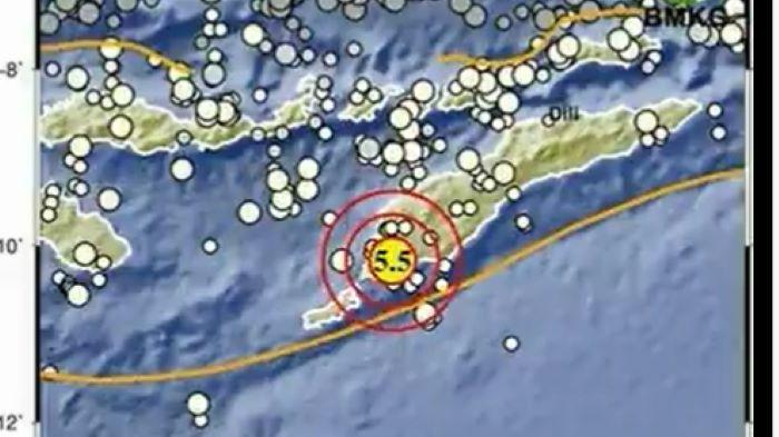 Info BMKG Gempa Kupang Hari Ini, Cek Pusat gempa Terkini Kupang 2 Menit yang Lalu/Gempa Terbaru NTT
