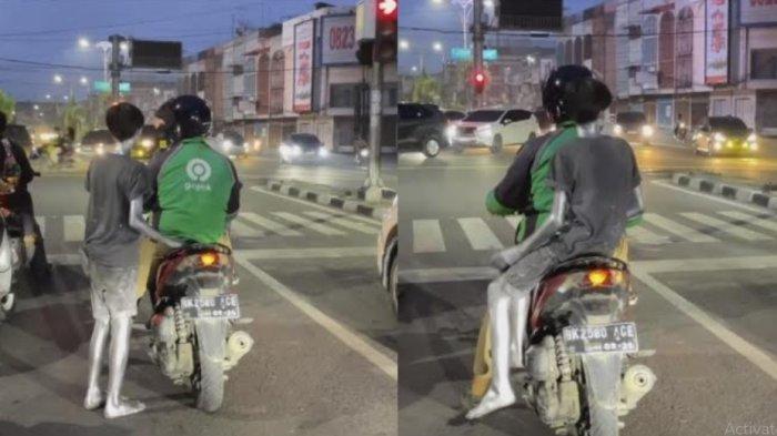 Viral Driver Ojol Antar Pulang 'Manusia Silver' Momen Ditawarkan Pakai Helm Bikin Haru