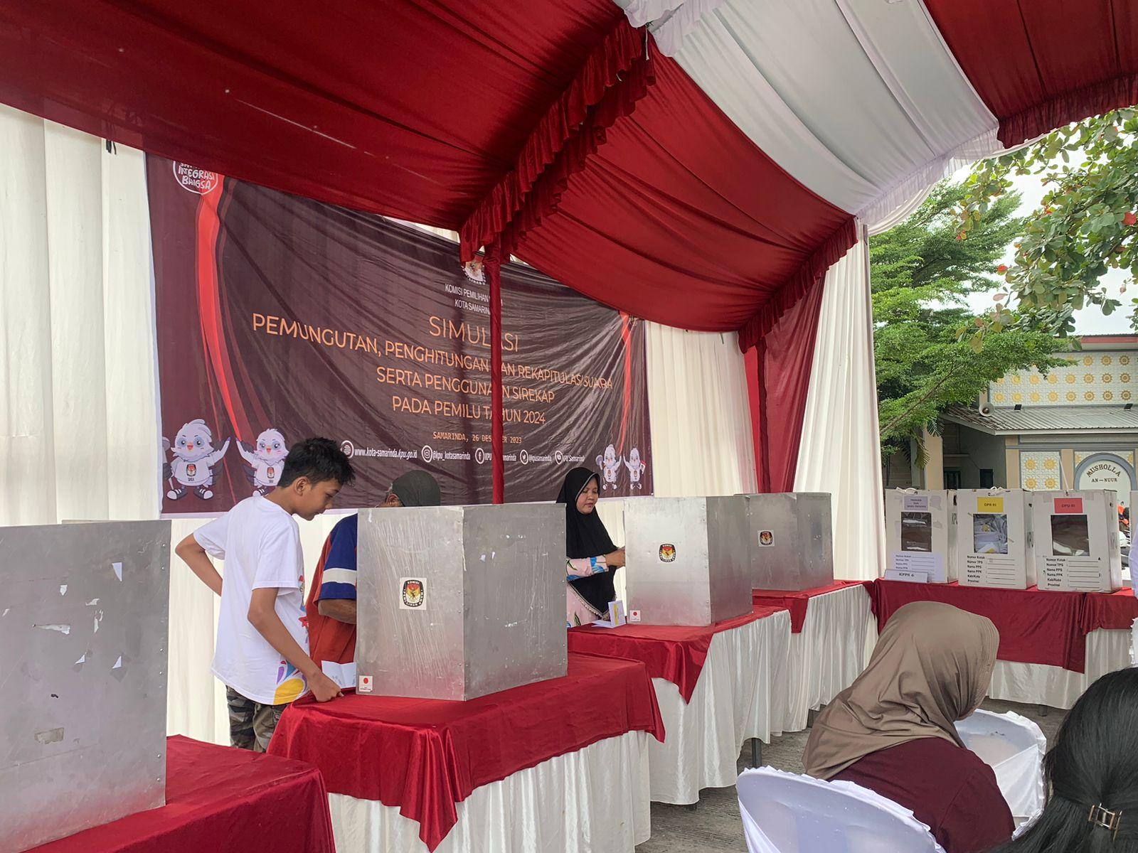 50 Hari Jelang Pemilu, KPU Samarinda Gelar Simulasi Pemungutan Suara