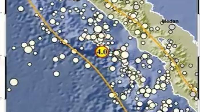 Baru Saja Gempa Magnitudo 4.0, Pusat Gempa Terkini 2 Menit yang Lalu di Sinabang Aceh