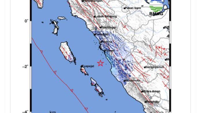 Baru Saja! Info BMKG Gempa Padang Hari Ini, Pusat Gempa Terkini 2 Menit yang Lalu Sumatera Barat