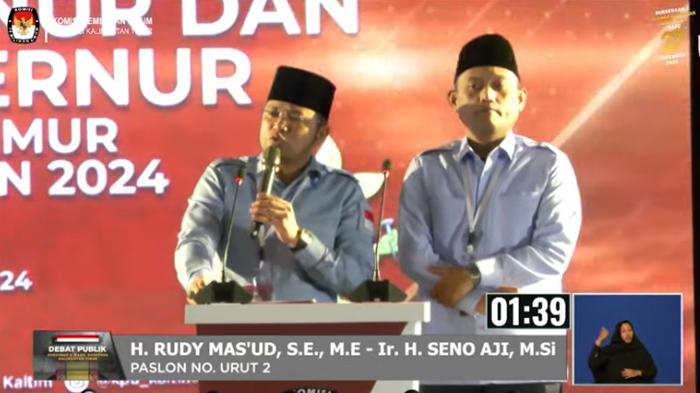 Debat Pilkada Kaltim 2024, Pasangan Rudy Mas'ud dan Seno Aji Janjikan Wifi Gratis