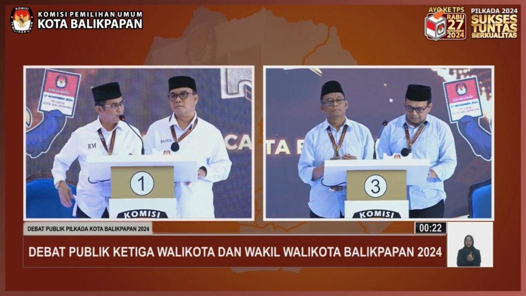 Debat Pilkada Balikpapan 2024, Rahmad dan Sabani Adu Data Kemiskinan dan Predikat Kota Layak Huni