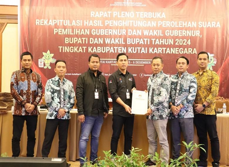 Hasil Rekapitulasi KPU di Pilkada Kukar 2024, Paslon Edi-Rendi Menang 68,5 Persen