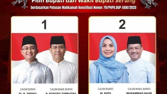 Update Hasil PSU Serang Banten Hari Ini 2025 Via Link Real Count KPU, Andika Hazrumy vs Ratu Zakiyah