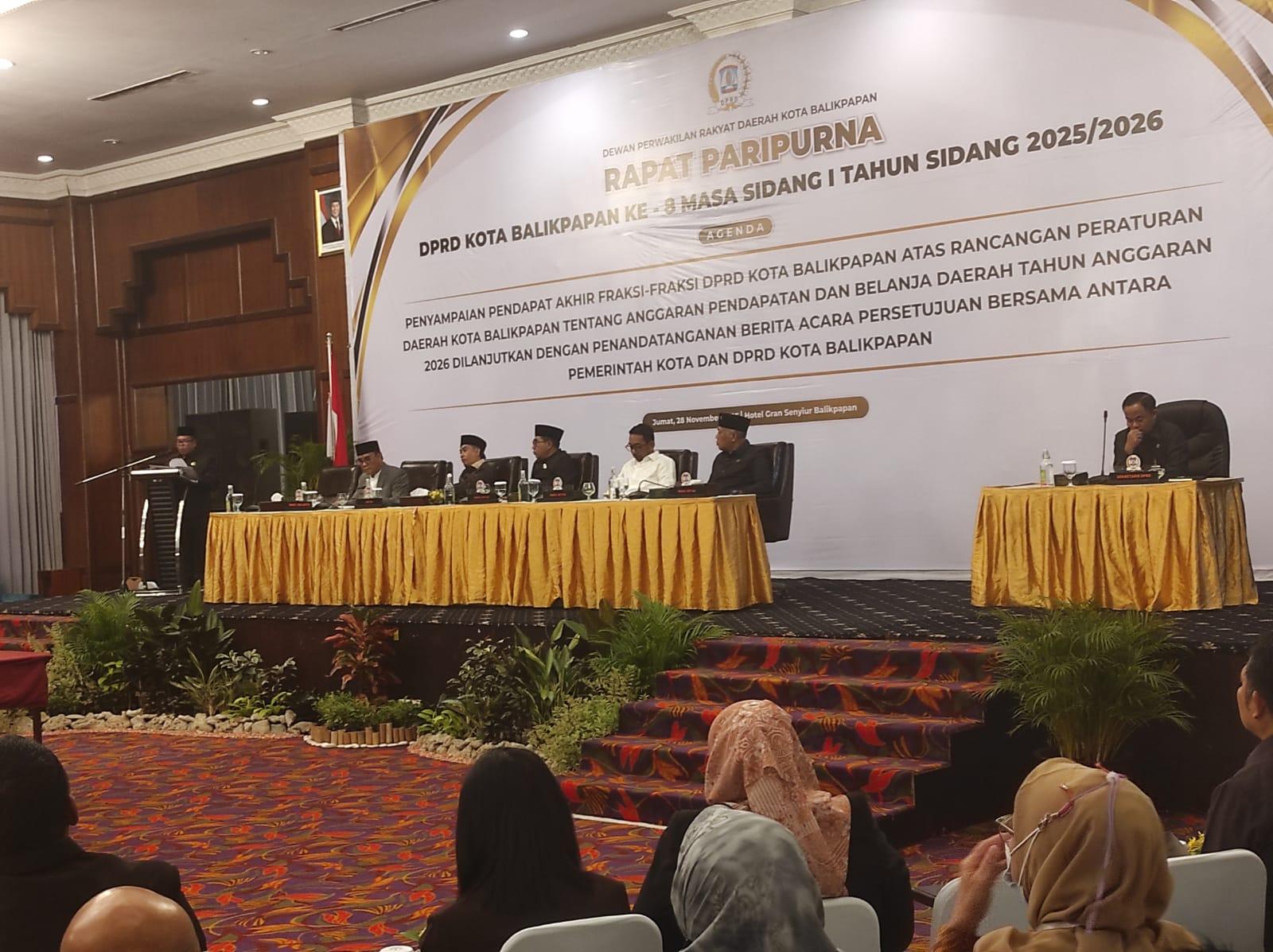 Fraksi PDIP DPRD Balikpapan Setujui Raperda APBD 2026 demi Program Berjalan Efektif