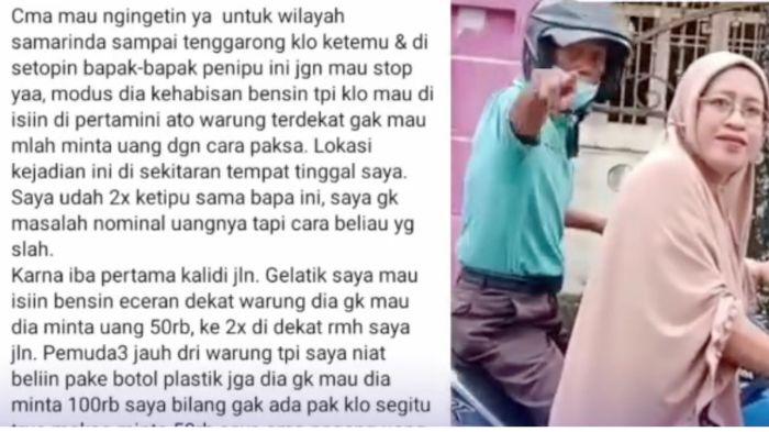 Viral! Momen Seorang Wanita Teriaki Bapa Tua yang Hendak Meminta Uang Bensin Pada Warga di Samarinda