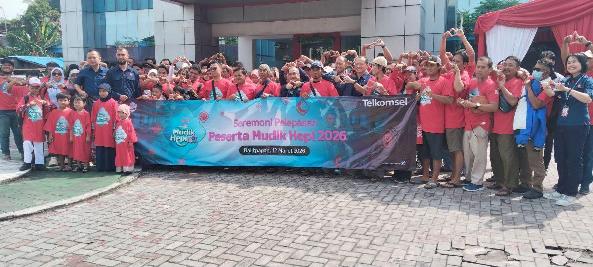 Mudik Hepi Telkomsel 2026, Sumini Pulang dari Balikpapan ke Ponorogo Bareng 16 Keluarga