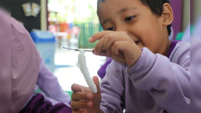 Cerita Baik Bumi Etam, Murid TK Teratai Ponoragan Kukar Jadi Inspirasi, Rangkai Ulat ke Kepompong