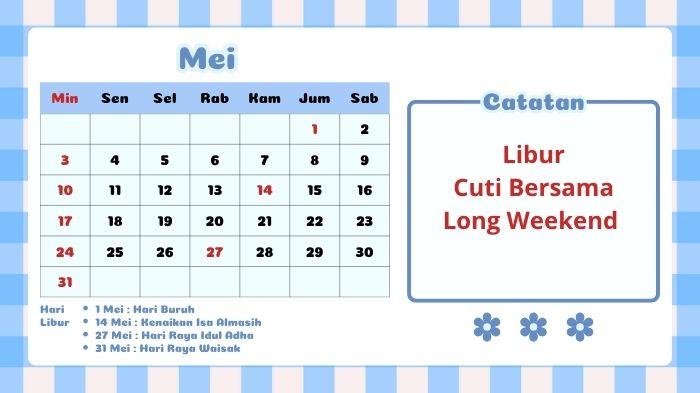 Besok Tanggal Merah Apa dan Apakah Tanggal 15 Mei Cuti Bersama? Lengkap Jadwal Libur Mei 2026