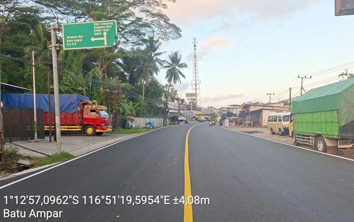 Jalan Bergelombang di KM 4 Balikpapan Sepanjang 530 Meter Tuntas Diperbaiki BBPJN Kaltim - Tribunkaltim.co