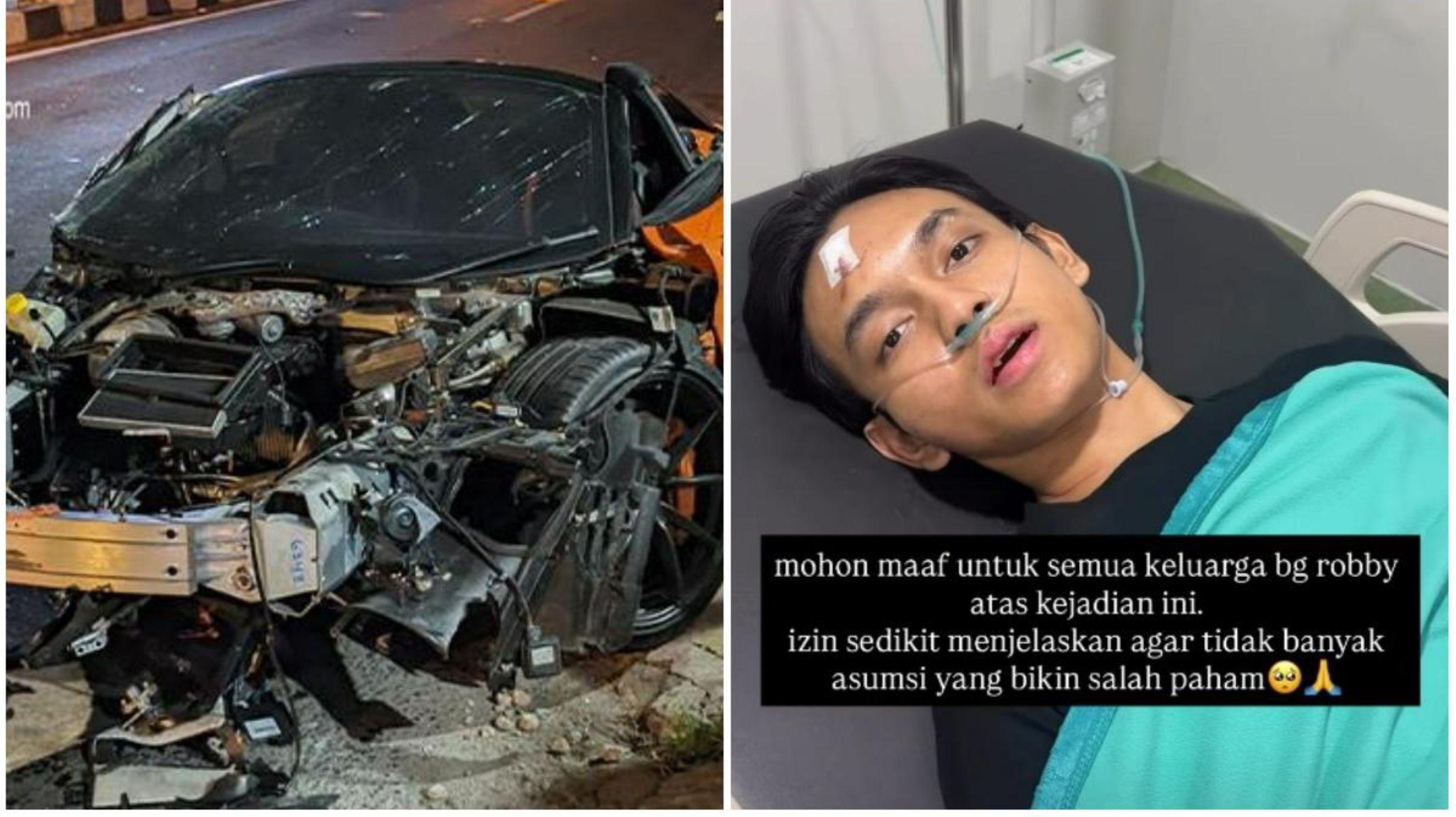 Fakta-fakta Viral YouTuber Andra ST Kecelakaan: Mobil McLaren Terbelah Dua, Bantah Mabuk - Tribunkaltim.co
