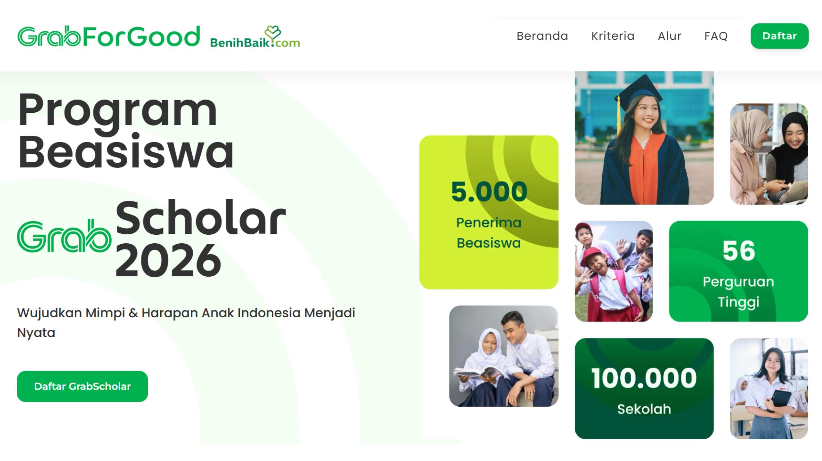 Cara Daftar Beasiswa GrabScholar 2026 untuk Siswa SD, SMP, SMA, dan Mahasiswa, Dibuka hingga 19 Juli - Tribunkaltim.co