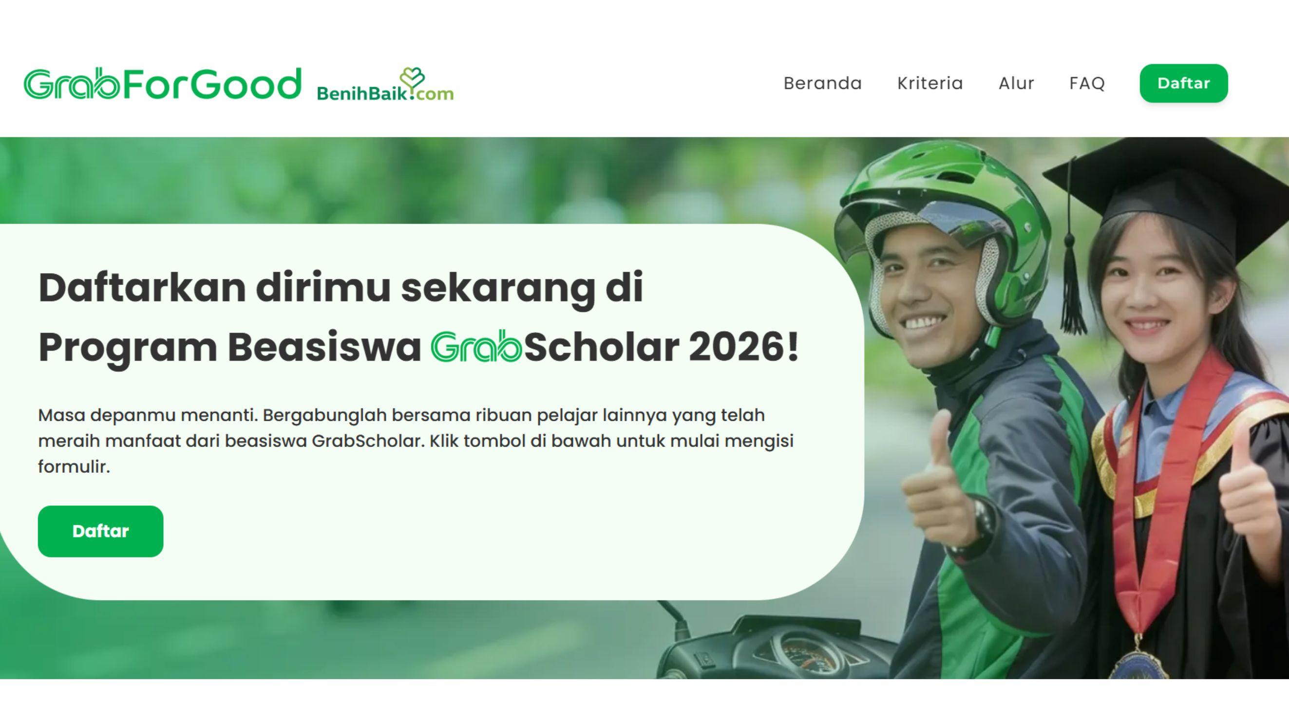 Beasiswa GrabScholar 2026 untuk SD, SMP, SMA, Mahasiswa, Terbuka Tak Hanya untuk Keluarga Mitra Grab - Tribunkaltim.co