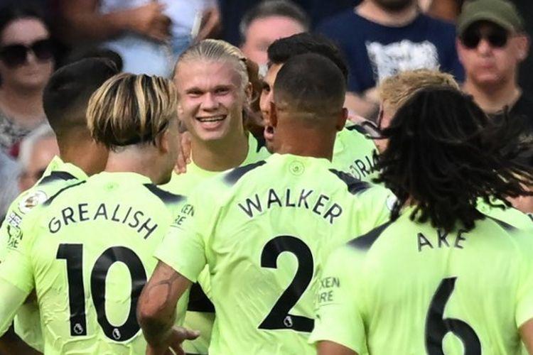 Rapor 11 Pemain Manchester City, Erling Haaland Sempurna Usai Borong 2 Gol ke Gawang West Ham United