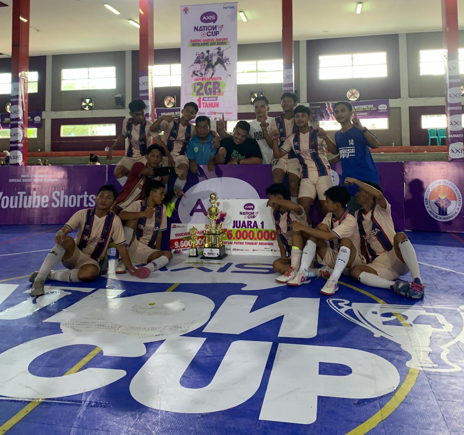 SMAN 1 Penajam atau Smansa PPU Juara Turnamen Futsal Axis Nation Cup 2024 di Balikpapan
