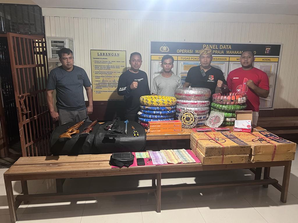 Kepergok Warga, Pencuri di Toko Sparepart Langsung Kabur, Mobil Sewaan dan Barang Curian Ditinggal