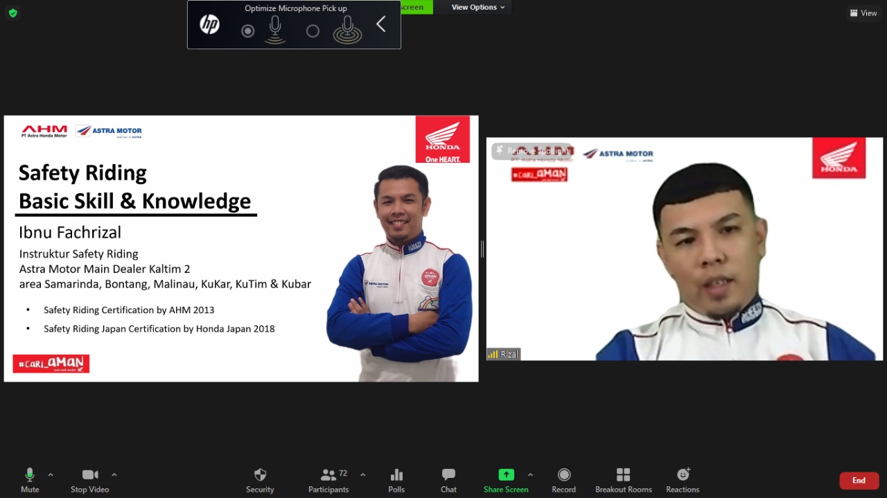 Cegah Lakalantas, Astra Motor Kaltim 2 Berikan Edukasi Safety Riding Secara Virtual