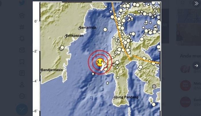 BMKG Gempa Mamuju Sulawesi Barat Terkini, Cek Pusat Gempa Hari Ini di Sulbar, Terasa di Balikpapan