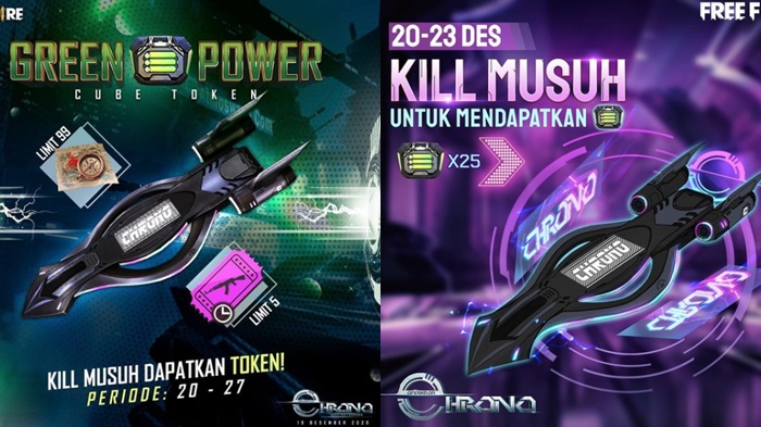 Kode Redeem Free Fire 21 Desember 2020, Kill Musuh Dapat Token, Dapatkan Green Power Cube Token