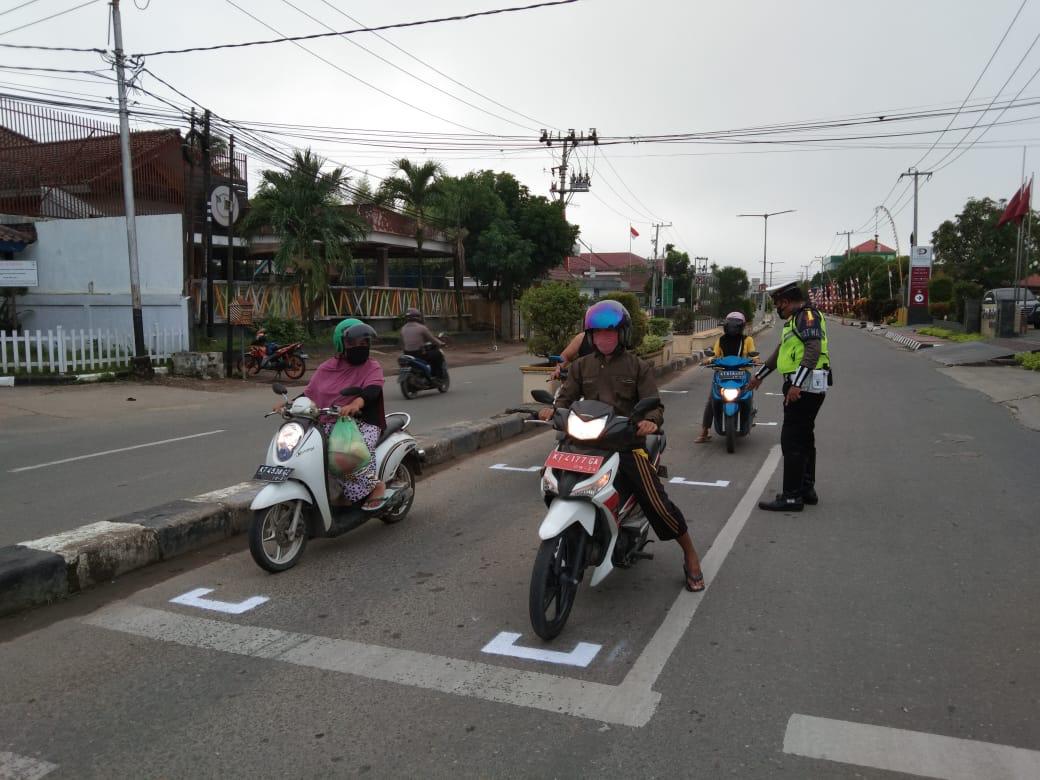 Cara Polres Berau Terapkan Markah Jalan ala Physical Distancing, Konsep Penerapan Protokol Kesehatan