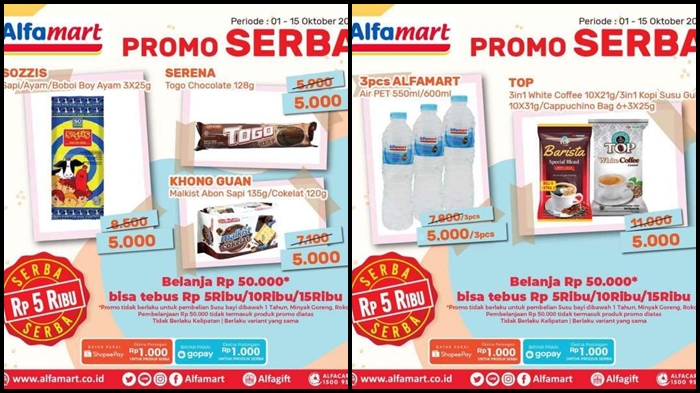 Promo Alfamart Hari ini Rabu 13 Oktober 2021, Ada Diskon 50 % hingga Serba Rp 5.000