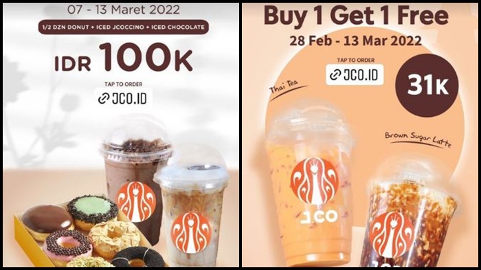 PROMO J.CO Hari ini Selasa 8 Maret 2022, Dapatkan 6 Donat dan 2 Minuman Rp 100.000