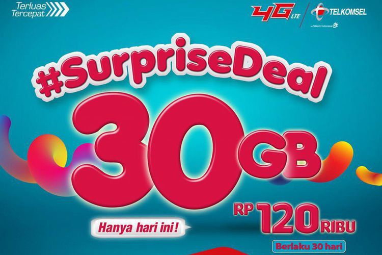 Kuota Data 30 GB Telkomsel Cuma Rp 120.000, Buruan Ditawarkan Cuma Hari Ini!