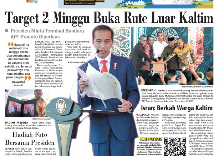 Jokowi Perintahkan Kemenhub Buka Rute Luar Kaltim dari Bandara APT Pranoto Dalam 2 Minggu