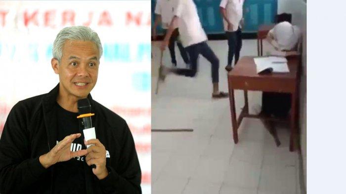 Viral di Medsos Video 3 Siswa SMP Pukuli Siswi, Korban Hanya Menangis, Begini Reaksi Ganjar Pranowo