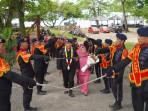 Prosesi Pedang Pora Iringi Pelepasan Purna Bhakti Personel Batalyon A Brimob Kaltim