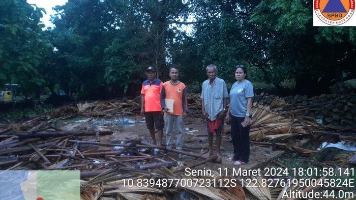 BPBD Rote Ndao Beberkan Kronologi Angin Kencang Robohkan Rumah Warga di Desa Oelolot