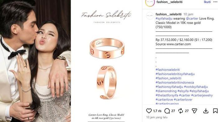 Harga cincin kawin Syifa Hadju usai dinikahi El Rumi