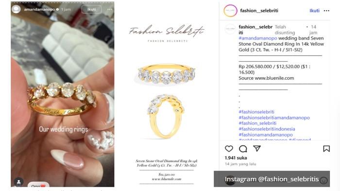 Harga cincin nikah Amanda ManopoInstagram @fashion_selebritis